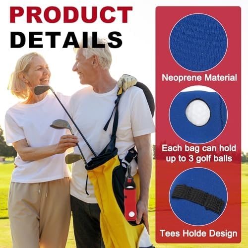 uxcell Golf Ball Carry Bag, Waist-Mounted Storage Bag Neoprene Golf Tee Holder - Image 3