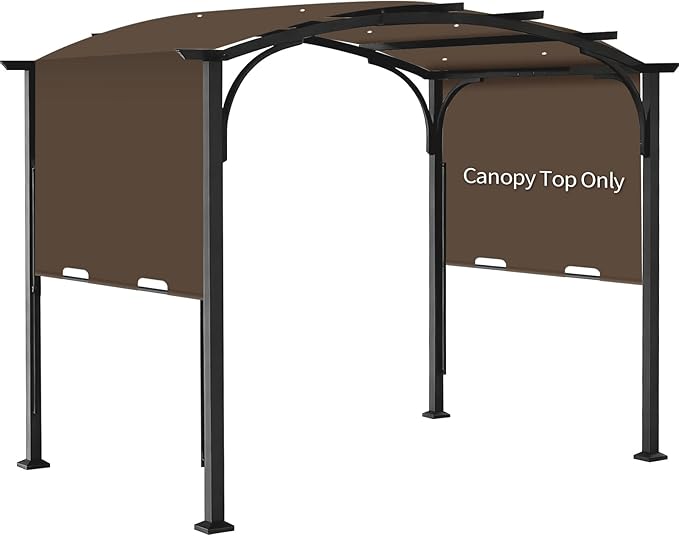 slashome 200" x 103" Pergola Replacement Canopy, Fits L-PG152PST-B, Coffee | by SLASHOME