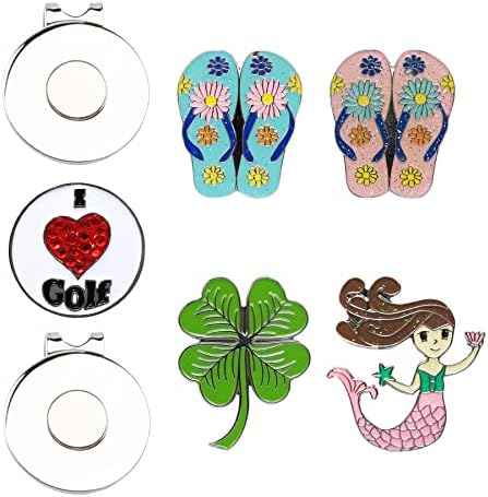 Eshan 5 pcs Cute Golf Ball Markers and 2 pcs Magnetic Hat Clips Set by Eshan