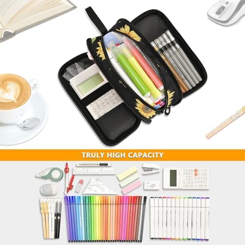 ZAZYXTJ Sunflowers Pencil Case Large Capacity Pencil Pouch - Image 5