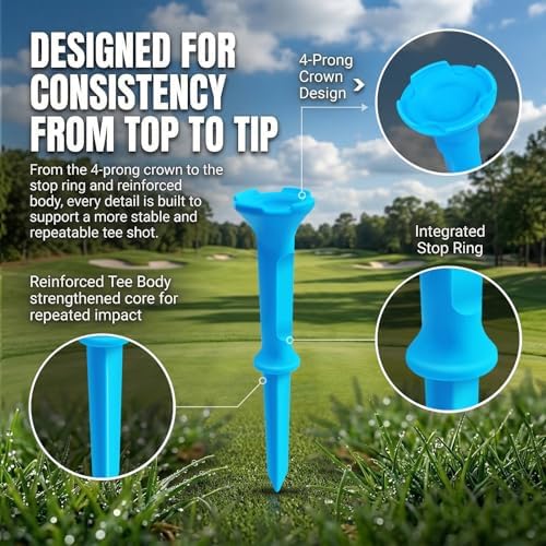 Stepped Golf Tees, 110/150 Count Mixed Size Golf Tees, 3-1/4" & 1-1/2" - Image 2