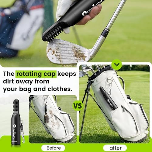 Golf Club Cleaner Brush with Water, Rotating Cover and 4 oz Bottle - Image 2