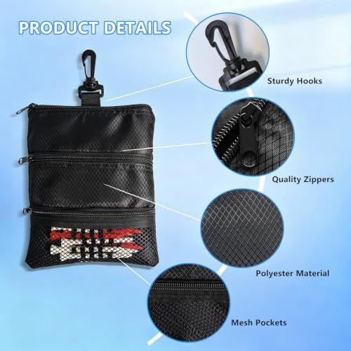 Golf Ball Bag Pouch with 10Pcs Tees, Golf Accessory Kit - Image 5