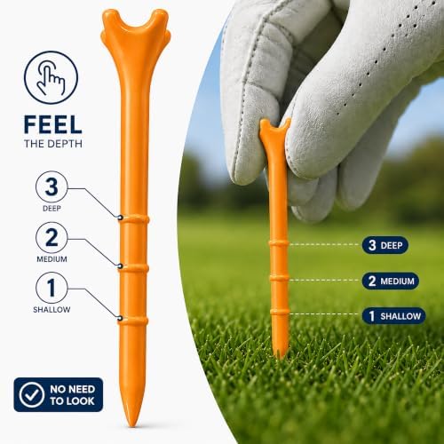 100/150 Pack Professional Plastic Golf Tees 3-1/4", Premium Durable Golf Tee - Image 3