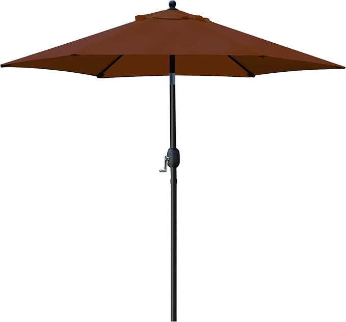 Sunnyglade 7.5' Patio Umbrella Outdoor Table Umbrella Tilt Crank Brown | Market by Sunnyglade