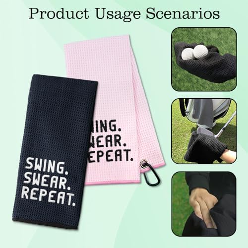 DYJYBMY Swing Swear Repeat Golf Towel Set, Golf Accessories - Image 4