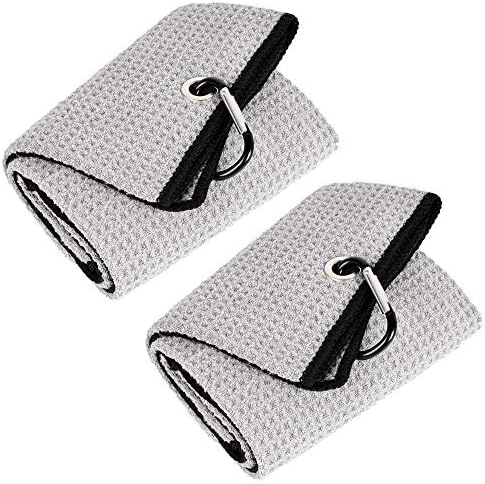 Mile High Life 2 Pack Gray Microfiber Tri-Fold Golf Towels by MileHighLife