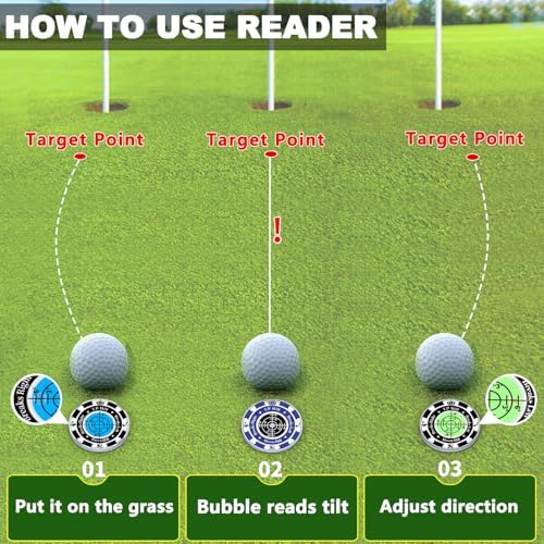 2 Pack Golf Green Reader, Ball Marker - Image 4