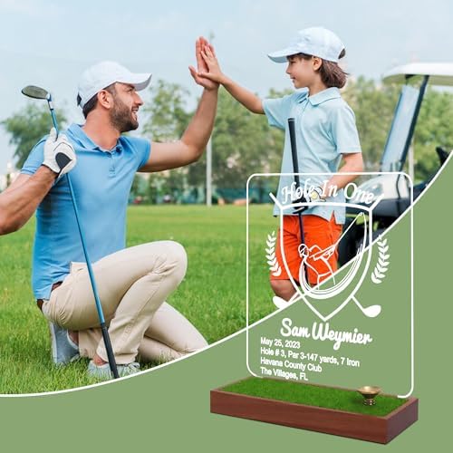 Hole in One Golf Ball Display Case, CoolGift Mart Personalized Light Up Golf - Image 6