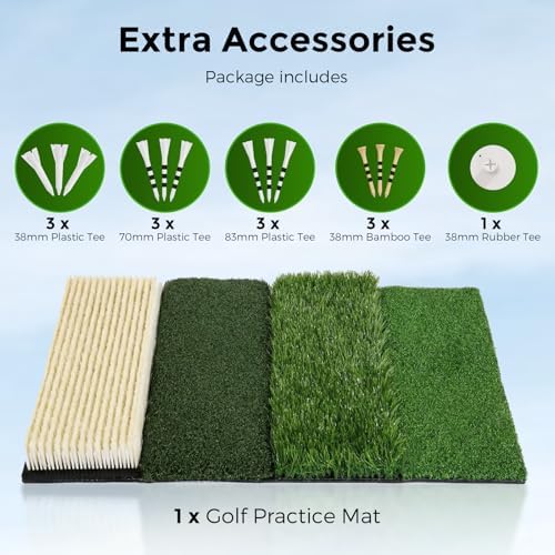 4-in-1 Foldable Heavy-Duty Golf Hitting Mat, Sand & Tee Turf, Anti-Slip - Image 6