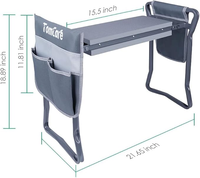 TomCare Garden Kneeler and Seat, Sturdy Garden Bench, Foldable Garden Stool | - Image 4