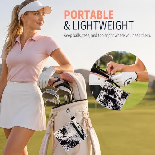 Golf Tee Pouch with Zipper and Metal Clip, Portable Golf Accessory Bag - Image 4