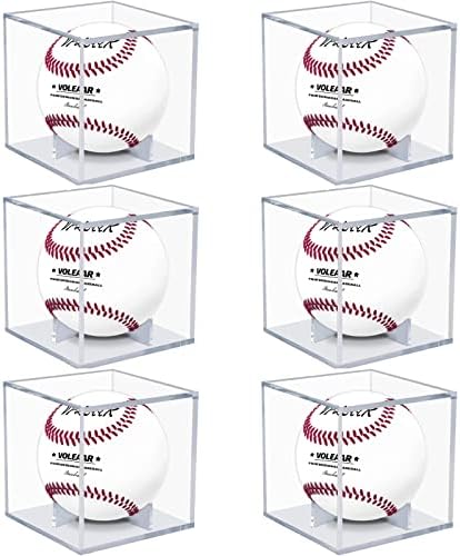 6 Pack Clear Acrylic Baseball Case Display by VOLEAARWALLPAPER