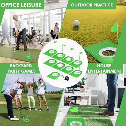 9 Pack Golf Putting Cups with Flags, Plastic Golf Training Aids with Golf Ball - Image 6
