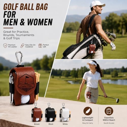 CRME Personalized Leather Golf Ball Pouch Bag - Image 6