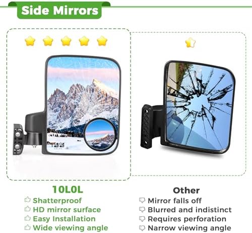 10L0L Golf Cart Mirrors with Blind Spot Mirrors - Image 4