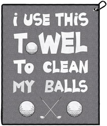 Funny Printed Golf Towel with Clip, Golf Gift by Solvora