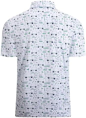 Alex Vando Mens Golf Shirt Moisture Wicking Print Performance Polo Shirt - Image 2