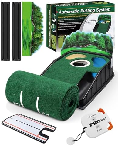 Golf Putting Green Indoor Practice Mat 9ft Set by Unknown
