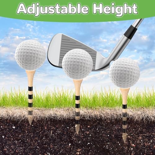 100 Pcs Wooden Golf Tees, 2-3/4 Inch Bamboo Golf Tees, Professional Natrual Tee - Image 3