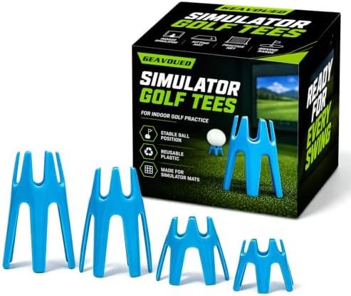 Golf Simulator Tees, 49 Pack 4 Mixed Sizes Plastic Golf Mat Tees, Indoor by Unknown