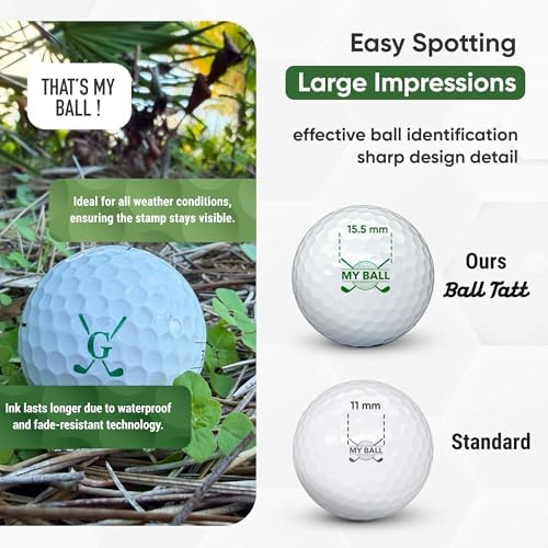 Golf Ball Stamp Personalized Monogram Initial Self-Inking Marker Quick Dry - Image 3