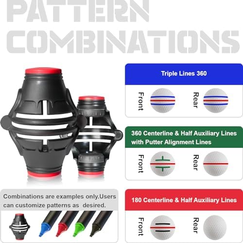 1Pack 360° Triple Line Golf Ball Marker Stencil Alignment Tool - Image 4