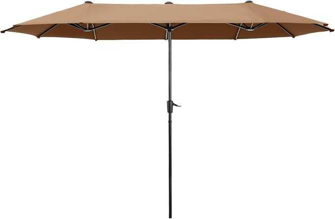 13 ft Large Double-Sided Patio Umbrella, Outdoor Umbrella, Tawny | HERA'S by HERASPALACE