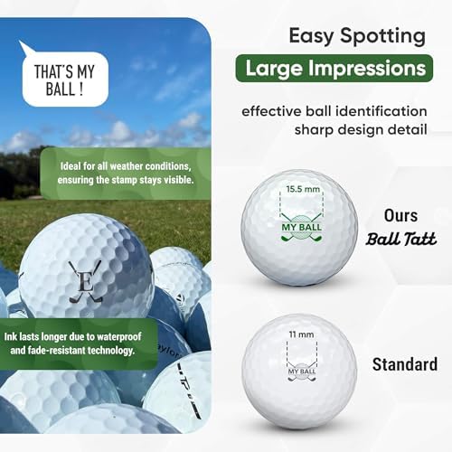 Golf Ball Stamp Personalized Monogram Initial Self-Inking Marker Quick Dry - Image 3