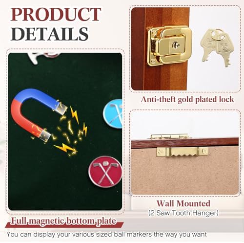 Silipull 40 Golf Ball Marker Display Case Wall Mount, 15.5"x9.5" - Image 2