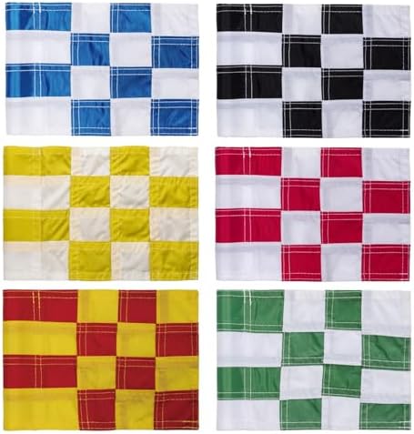 AZCOVER 6 Pack Checkered Golf Flag 8x6 Inch by AZCOVERFLAGS