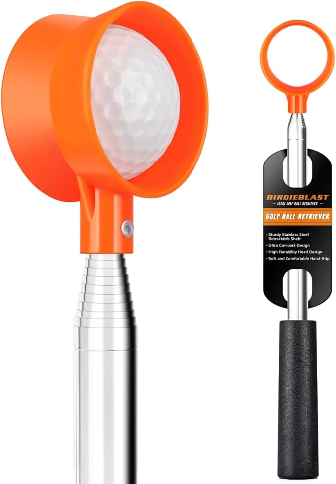 Golf Ball Retriever Telescopic for Water, 9Ft/12Ft/17Ft/20Ft Stainless Steel Golf Ball Retriever, Professional Golf Ball Retriever(20Ft)