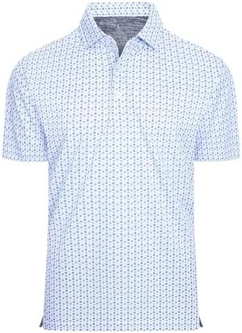 Alex Vando Mens Golf Shirt Moisture Wicking Classic Print Golf Shirts by AlexVando