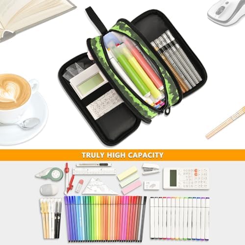 ZAZYXTJ Watermelon Print Large Capacity Pencil Case 3 Compartment Pen Pouch - Image 5