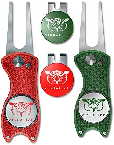 VISUALIZE Elite Switchblade Golf Divot Repair Tool Set by VISUALIZE