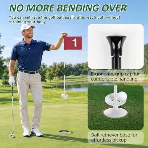 1 Pack Golf Flagstick & Hole Cup Set, 3ft Mini Putting Green Pin Flag - Image 5