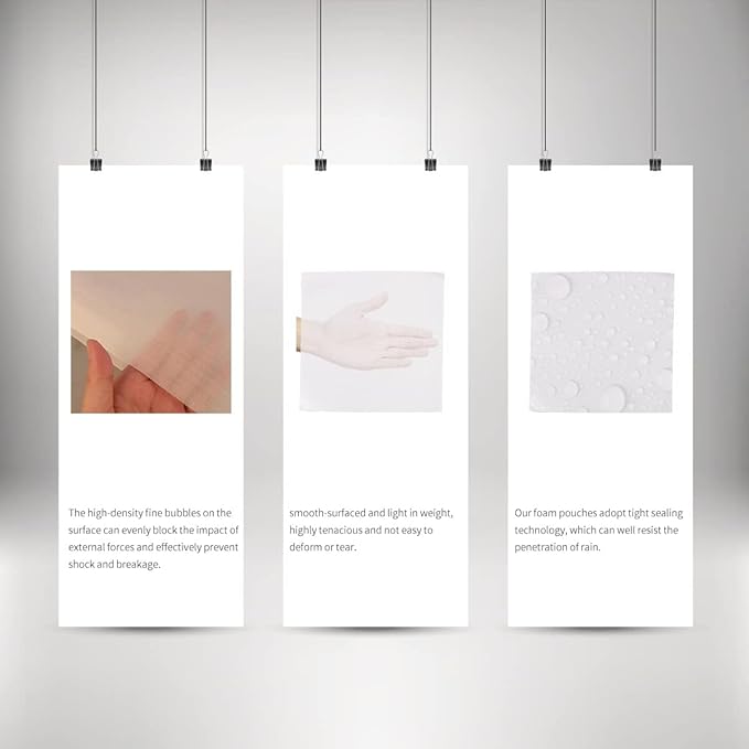 210pcs Moving Supplies, 3 Sizes Foam Pouches(7.5" x 7.5". 7.5" x 12" .14" x 14". 60pcs fragile labels) for Moving and Storing,Making Packaging and Transportation Easier.