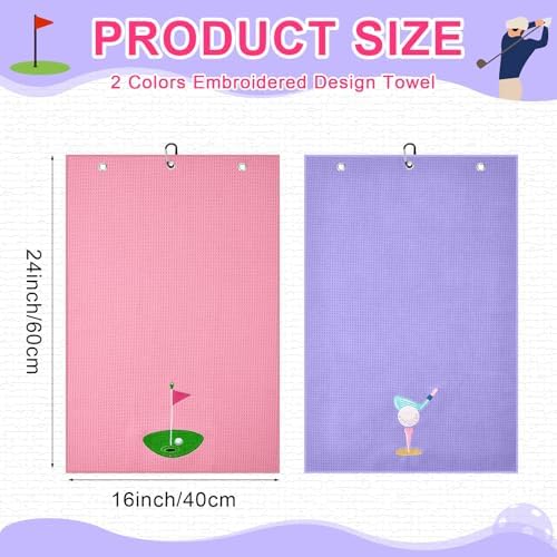 Mindsoft 2 Pieces Funny Golf Towel Microfiber Embroidered Ball Towels - Image 2