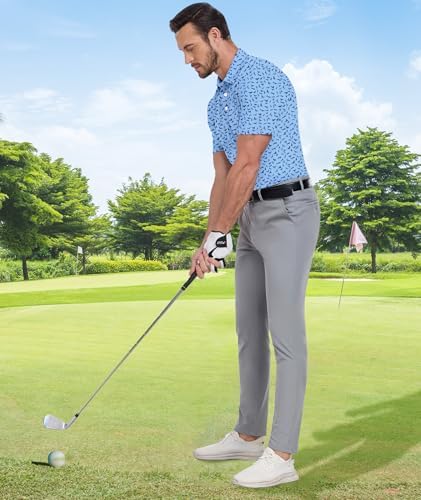 ZITY Men's Golf Shirts Short Sleeve Print Patterns Casual Collared Polo - Image 3