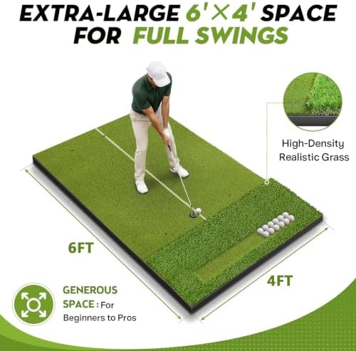 6x4ft Premium Golf Hitting Mat Dual/Tri-Turf - Image 5