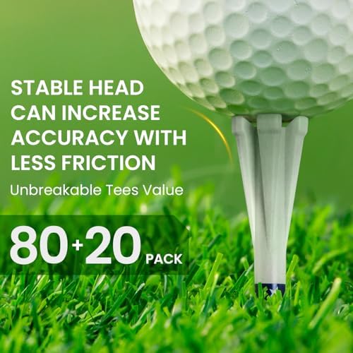 FINGER TEN Golf Tees Plastic 100 Pack - Image 2