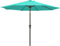 JEAREY 10 ft Outdoor Patio Umbrella w/Tilt and Crank, Auqa Sky | 8 Sturdy Ribs by JEAREYOutdoorsCollection