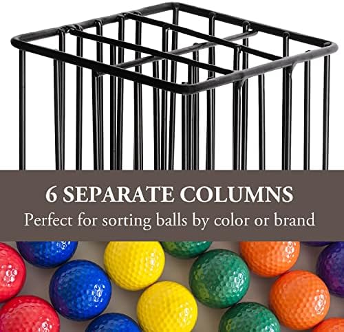 MyGift Golf Ball Basket Holder, Matte Black Wire Dispenser Rack - Image 2
