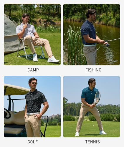 ZITY Mens Golf Polo Shirts Short Sleeve UPF 50+ Moisture Wicking Tshirt - Image 2