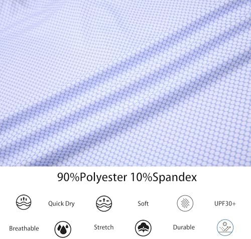 Alex Vando Mens Golf Shirt Moisture Wicking Classic Print Golf Shirts - Image 5