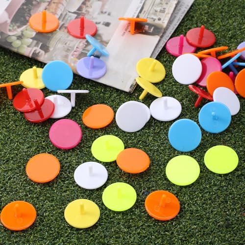 Styquenzer Golf Ball Marker, Bulk 50 Pcs Multicolor Plastic Round Golf Ball - Image 5