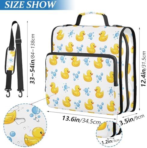 Zipper Binder Bag 3 Ring File Folder Portfolio Organizer Zippered Binder Bags - Image 5
