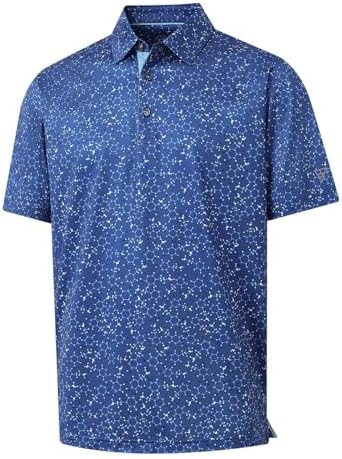 M MAELREG Mens Golf Shirt Short Sleeve Dry Fit Print Moisture Wicking by MAELREG