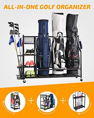 PLKOW Golf Bag Storage Rack for Garage, Golf Equipment Organizer - Image 3