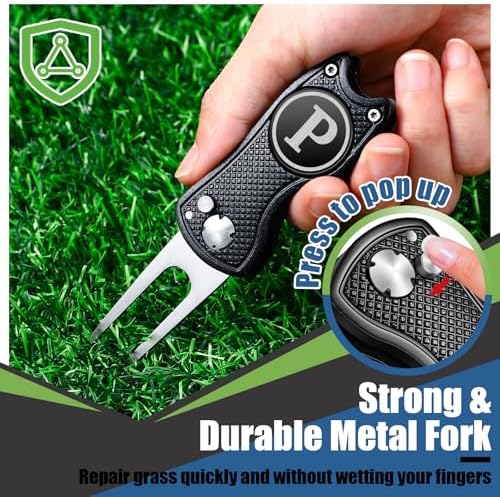 Golf Divot Repair Tool with Letter Ball Marker Custom Monogrammed Initial Green - Image 3